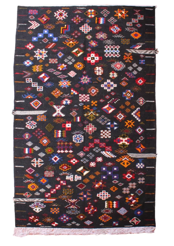 Colorful Moroccan rug featuring traditional Berber designs