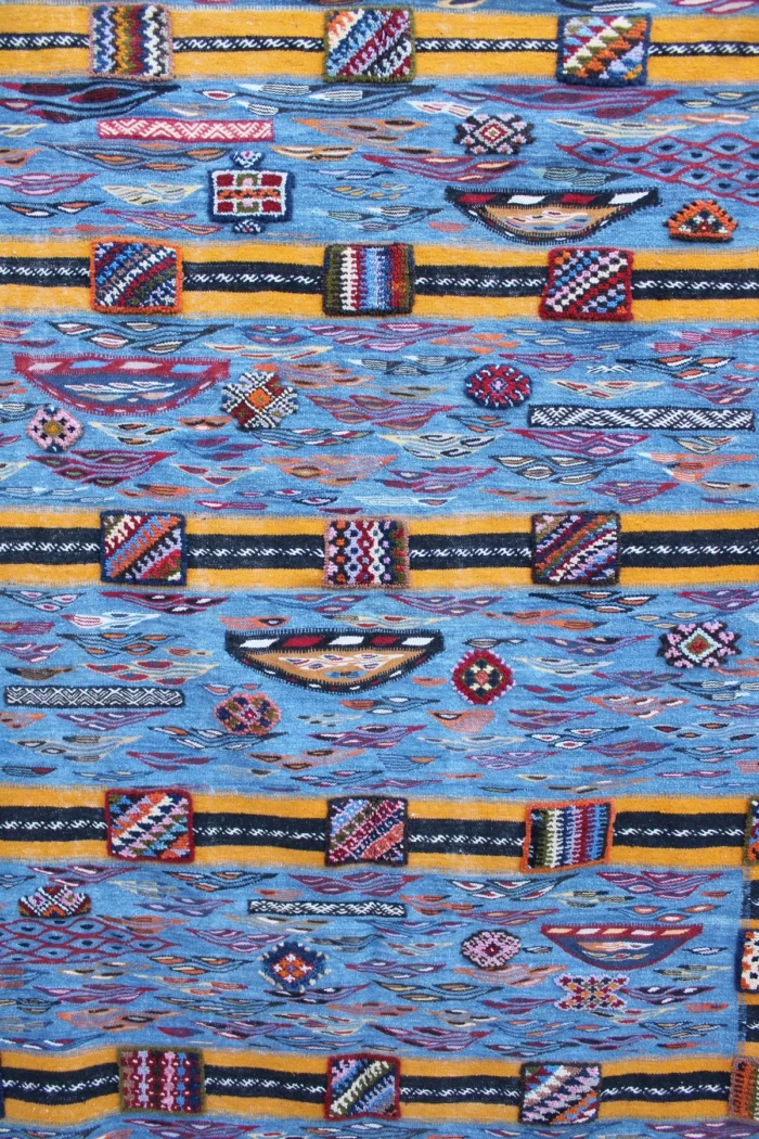 Colorful Moroccan rug featuring traditional Berber designs