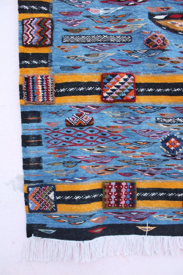 Colorful Moroccan rug featuring traditional Berber designs