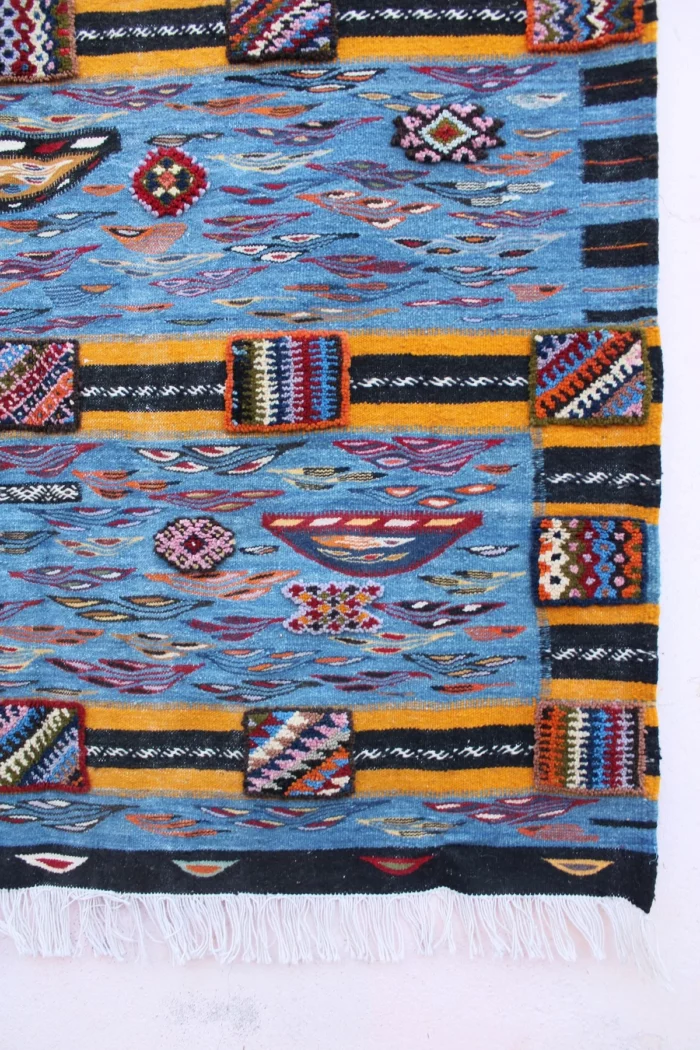 Colorful Moroccan rug featuring traditional Berber designs