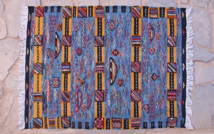 Colorful Moroccan rug featuring traditional Berber designs