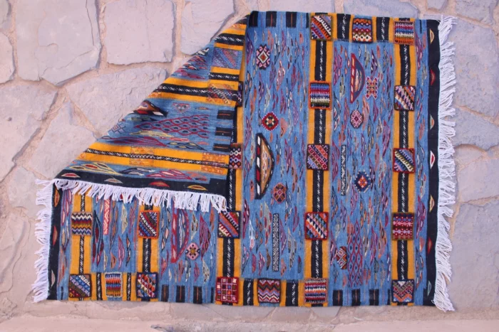 Colorful Moroccan rug featuring traditional Berber designs