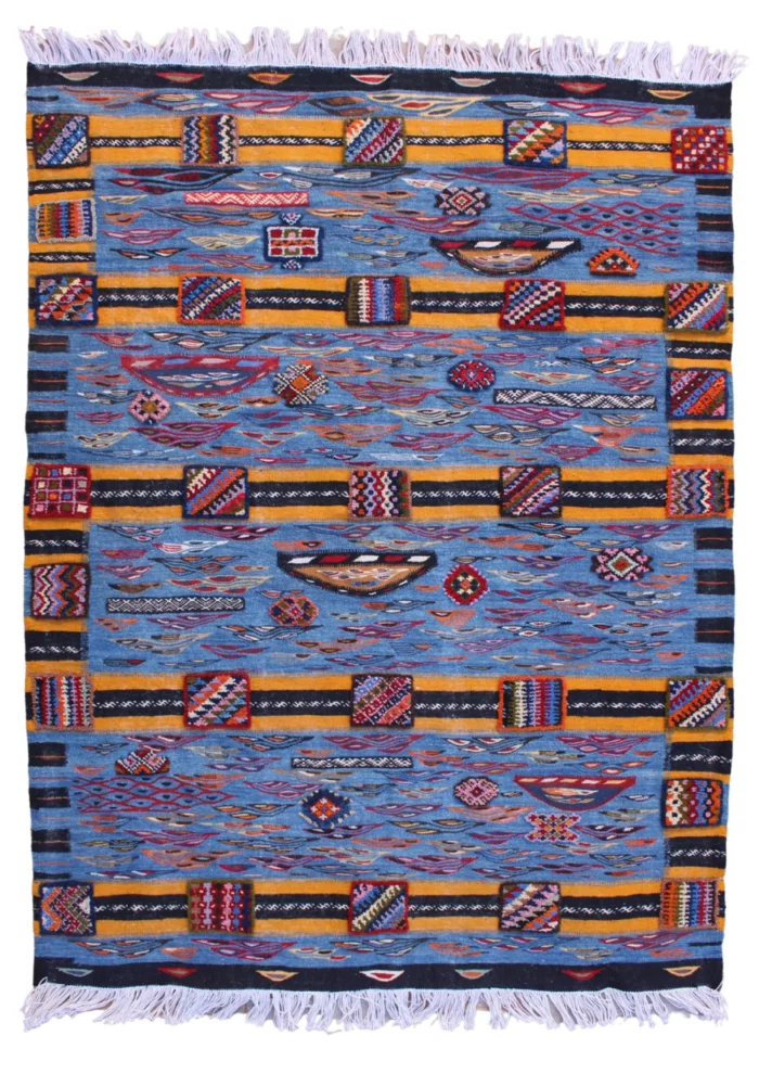 Colorful Moroccan rug featuring traditional Berber designs